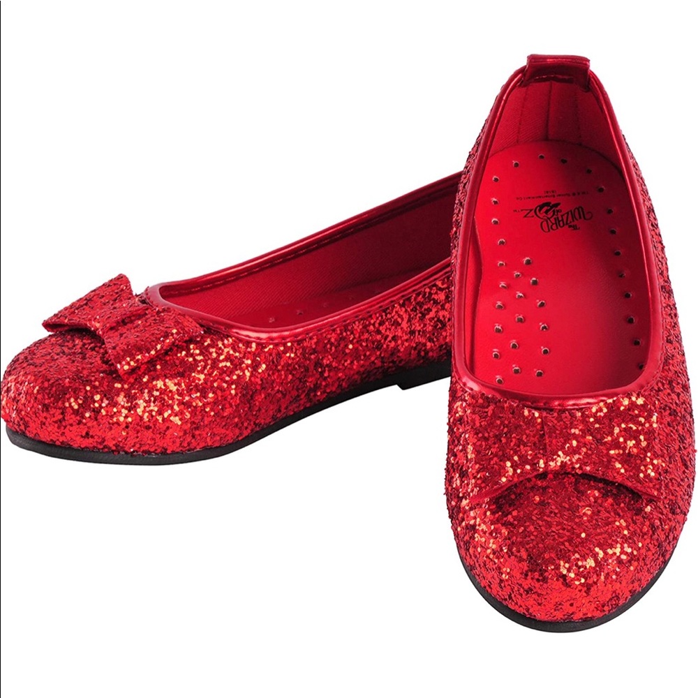 Ruby Red Glitters Slippers Costume Shoes Sequin Wizard of Oz Dorothy Christmas